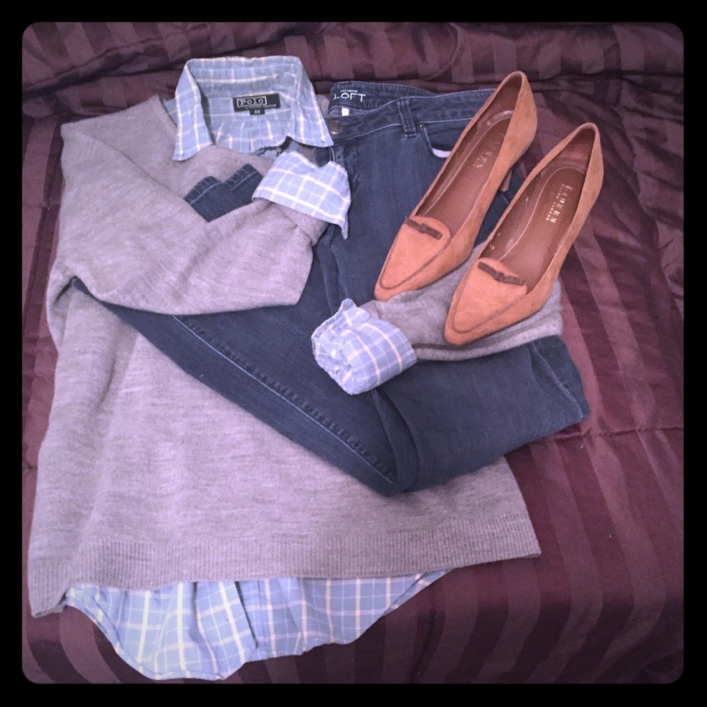 SAG HARBOR NWT Missy L Dove Grey Heather Sweater